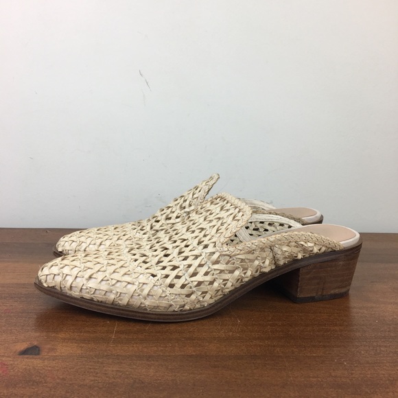 Chinese Laundry Shoes - CHINESE LAUNDRY Mayflower Woven Heeled Mule Pointed Toe Beige Women’s Size 7.5.